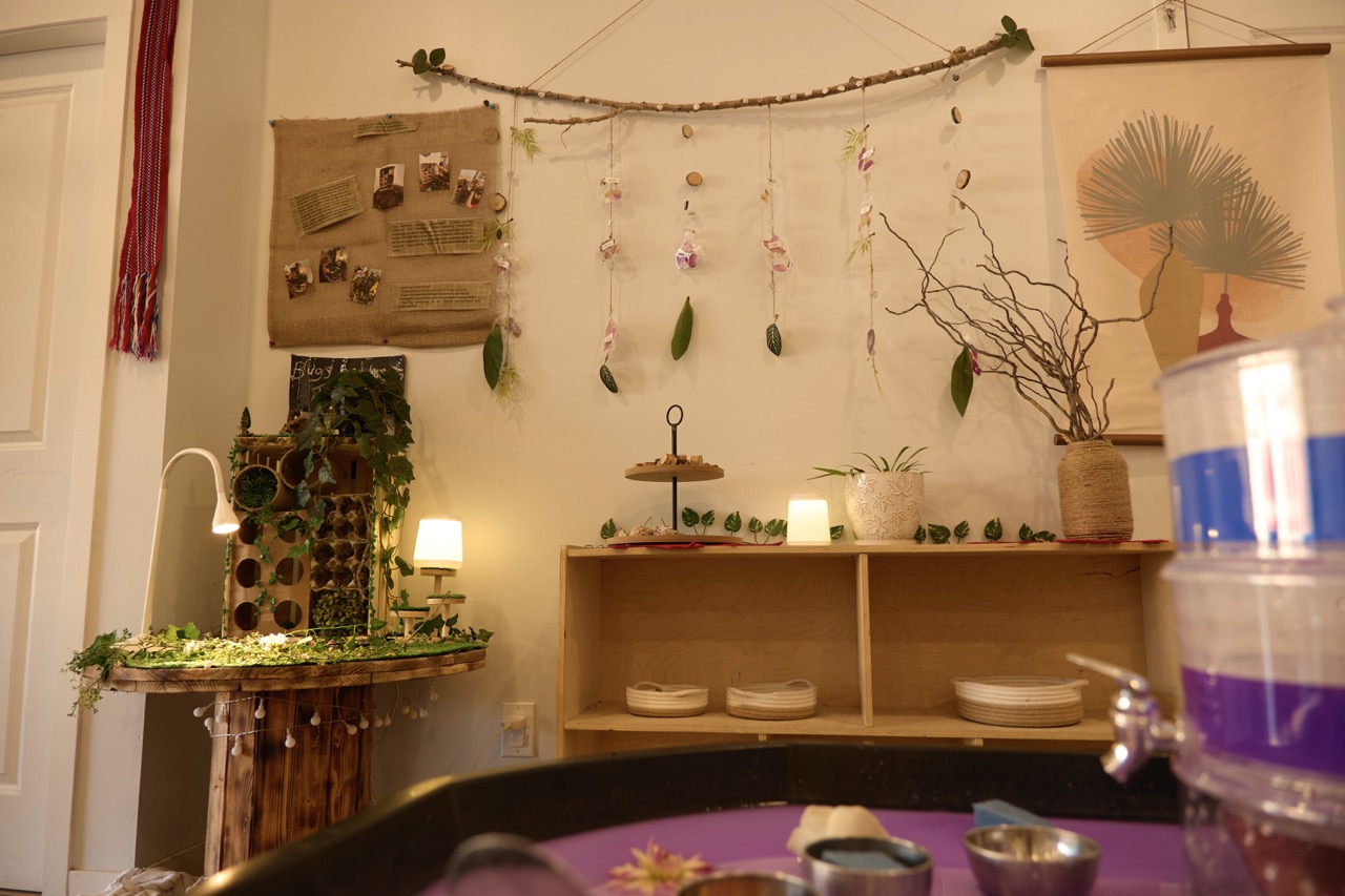 Leaf display on light table